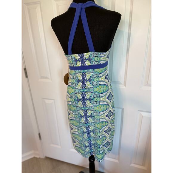 Dakini Blue Green Paisley Dress Size XS Sleeveless Sheath Resort Beach Vacation - Picture 6 of 9